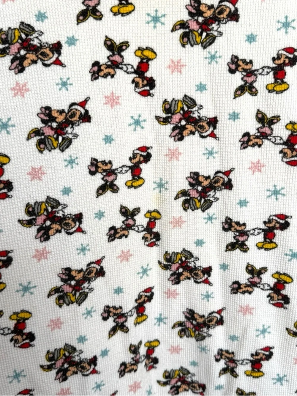 Vintage Mickey Inc Thermal Waffle Knit Sleep Shirt One Size Winter Snowflake - Picture 4 of 10